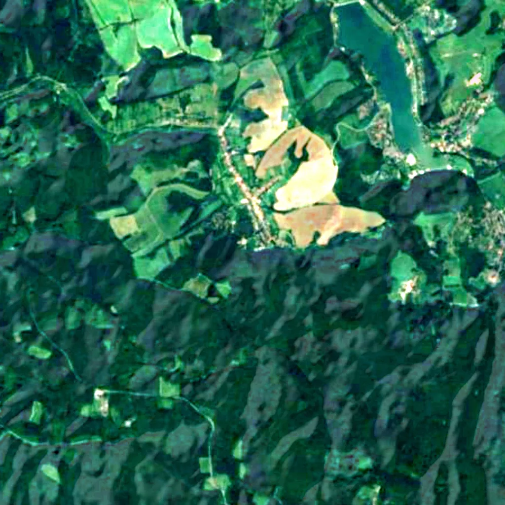 The ground above Abaliget Cave (Sentinel-2)