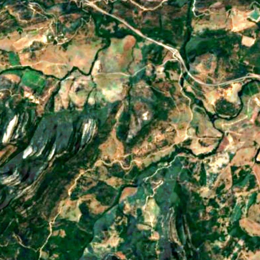 The ground above Abrigo de Bacinete I (Sentinel-2)
