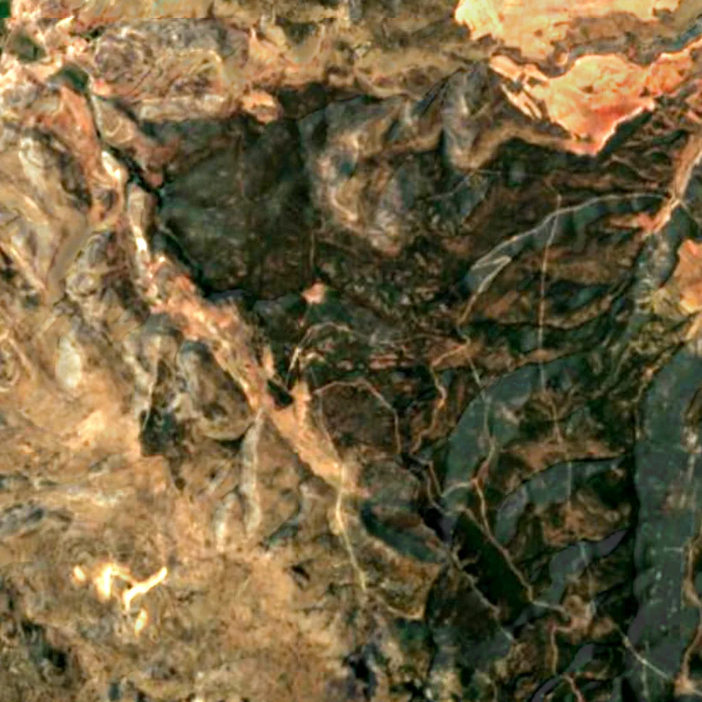 The ground above Abrigo de la Cocinilla del Obispo (Sentinel-2)