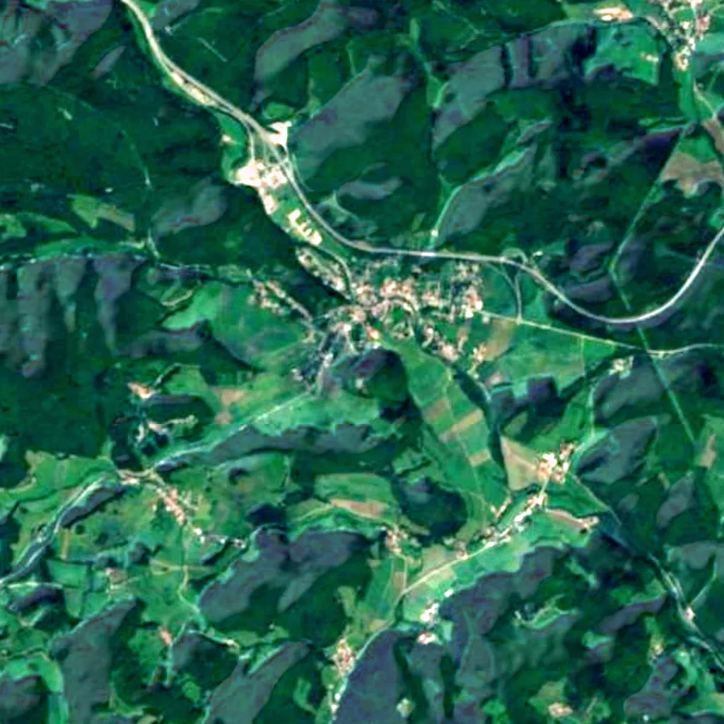 The ground above Alland Cave (Sentinel-2)