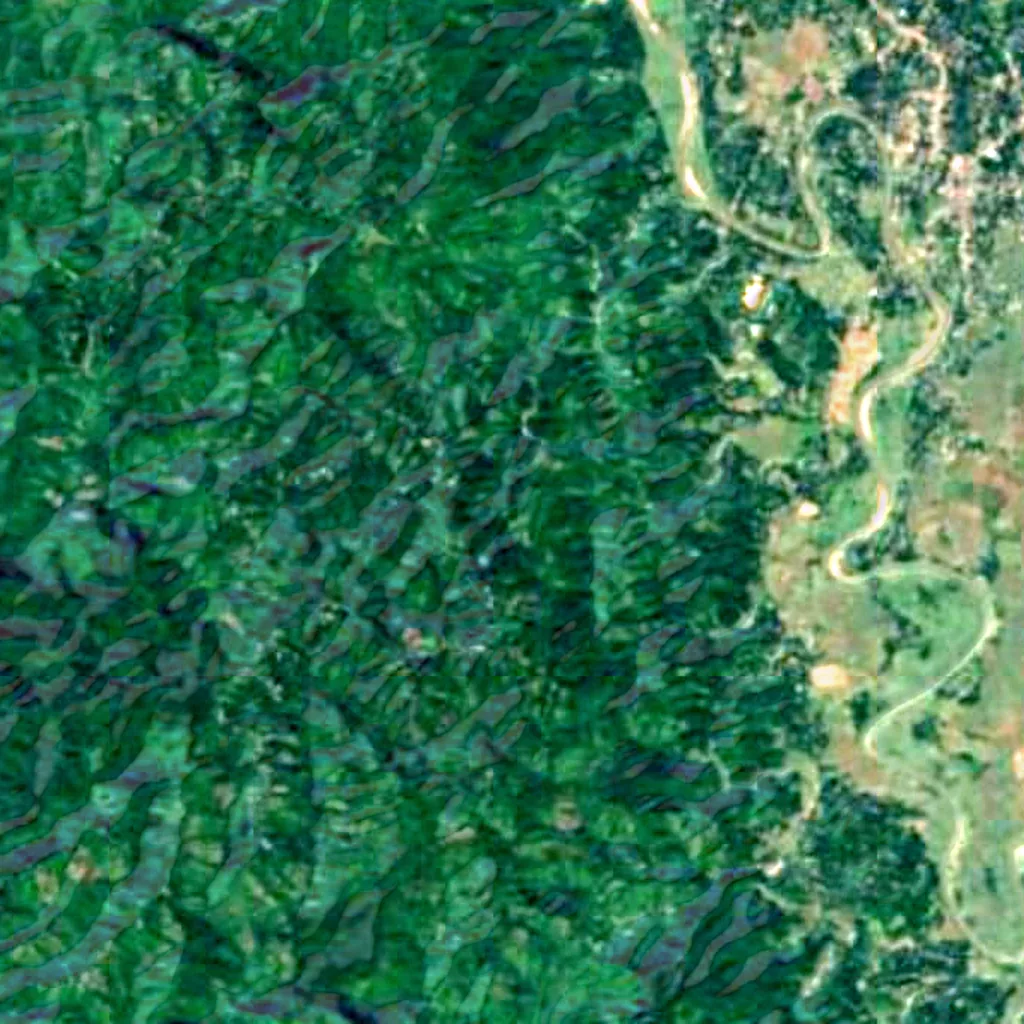 The ground above Alutila Cave (Sentinel-2)