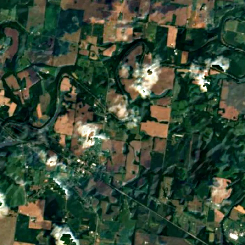 The ground above Bell Witch Cave (Sentinel-2)