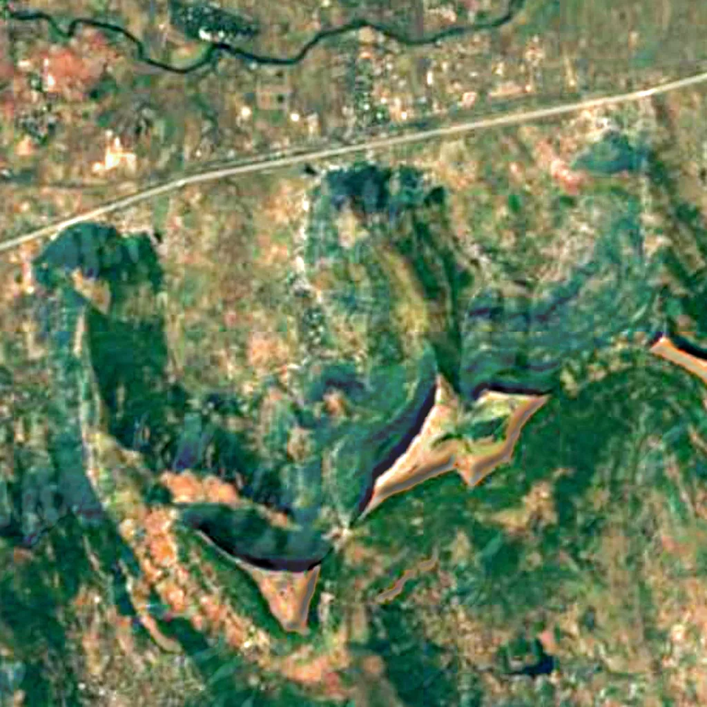 The ground above Bhaja Caves (Sentinel-2)