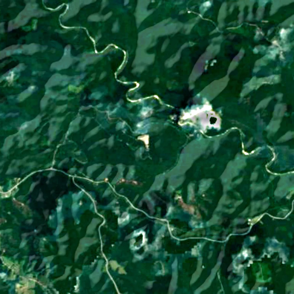 The ground above Blanchard Springs Caverns (Sentinel-2)