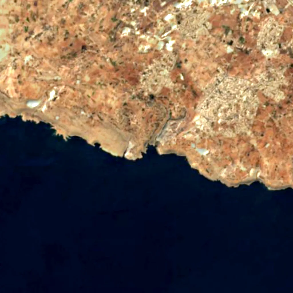 The ground above Blue Grotto (Sentinel-2)