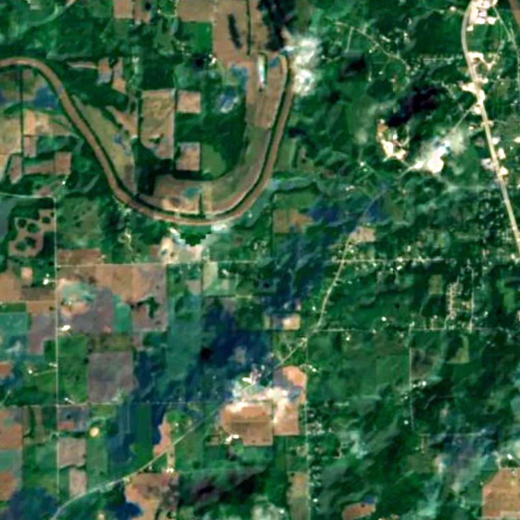 The ground above Bluespring Caverns (Sentinel-2)