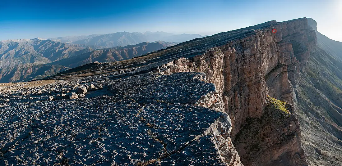 Mountain ridge with Višnevskij cave entrance
