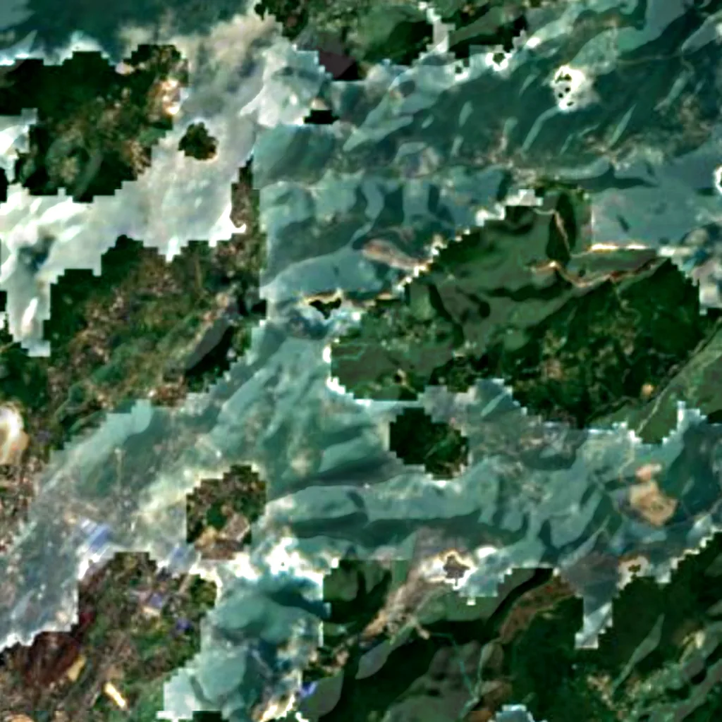 The ground above Boyue Cave (Sentinel-2)