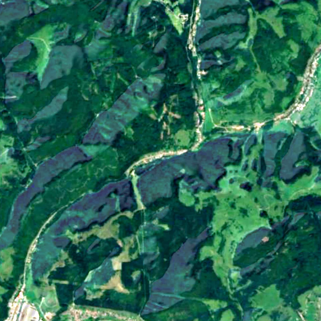 The ground above Bystrianska Cave (Sentinel-2)