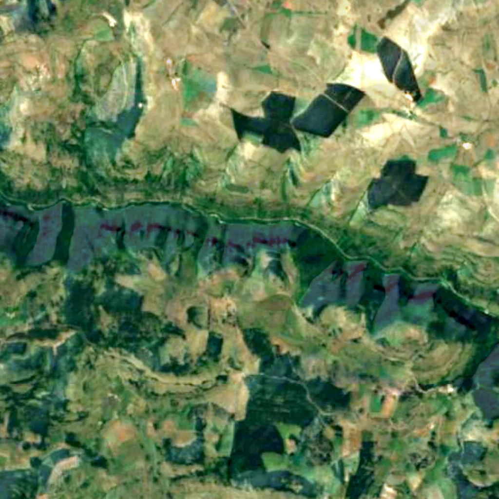 The ground above Cave of Dargilan (Sentinel-2)