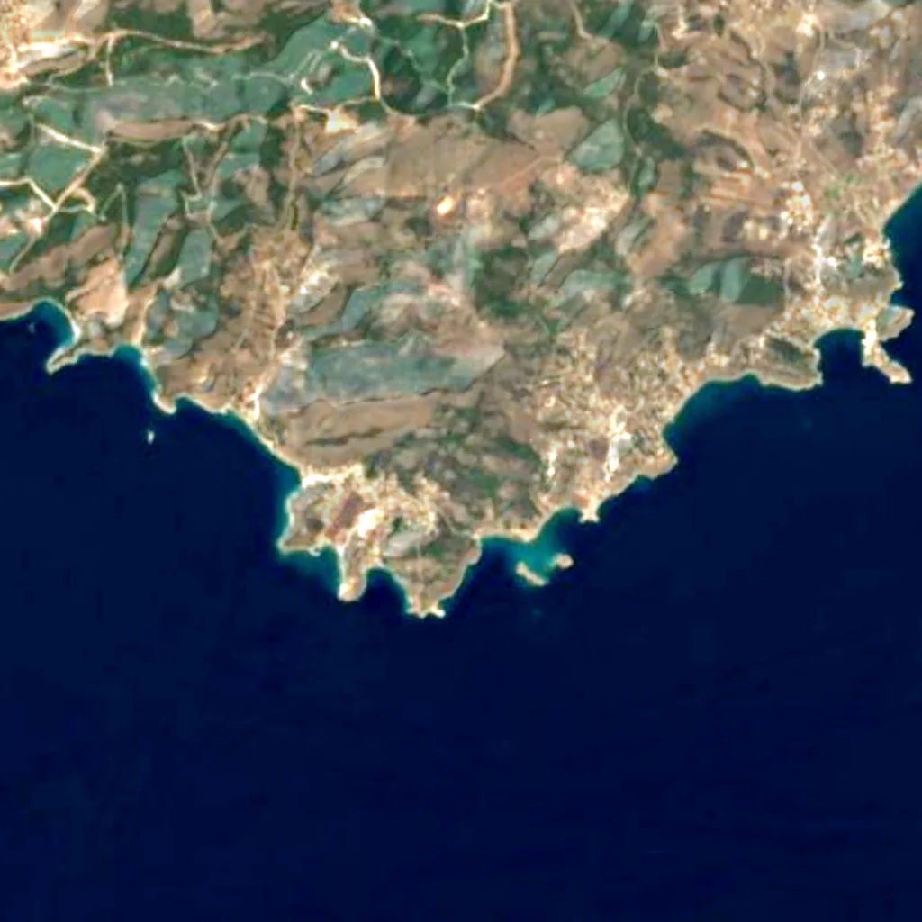 The ground above Cave of Euripides (Sentinel-2)