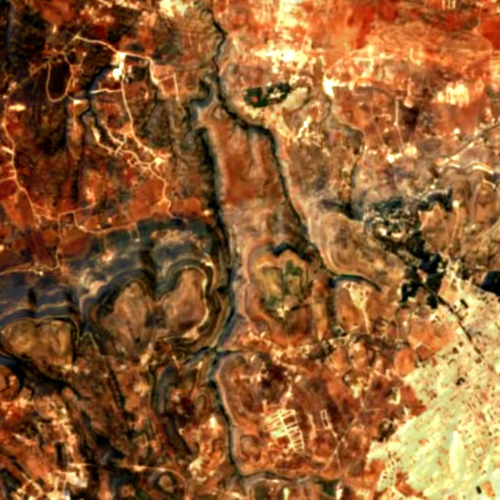 The ground above Cave of the Nymphs, Cyrene (Sentinel-2)