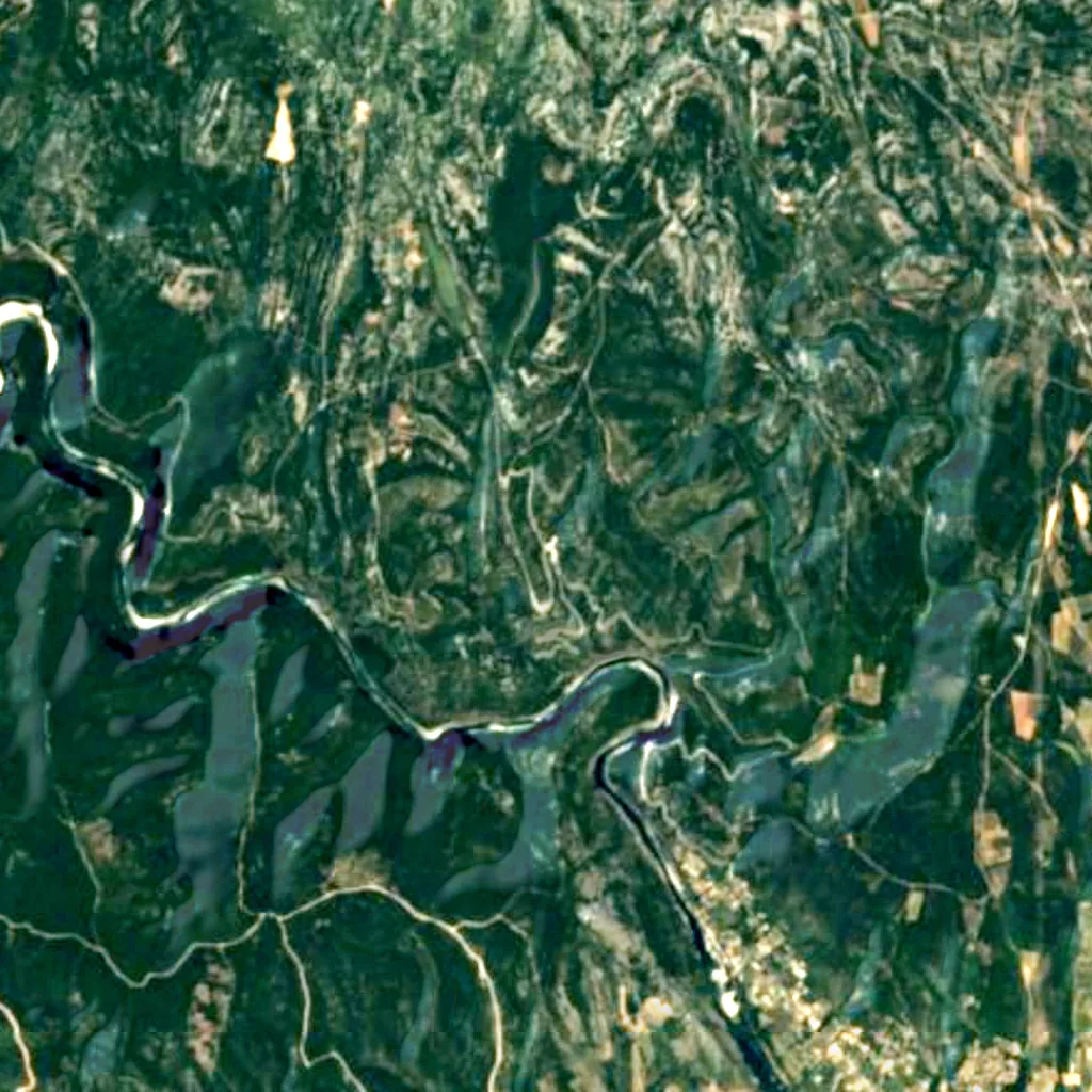 The ground above Cave Saint-Marcel-d'Ardèche (Sentinel-2)