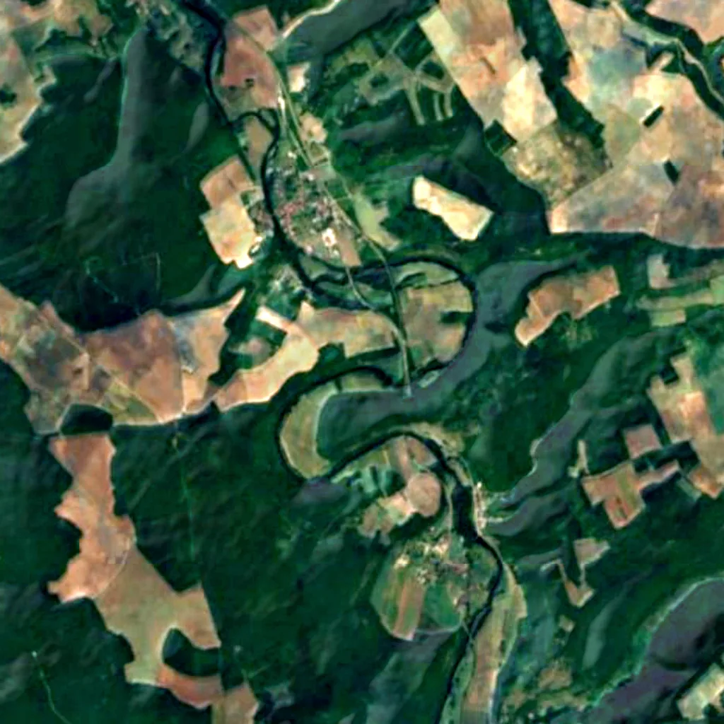 The ground above Caves of Arcy-sur-Cure (Sentinel-2)