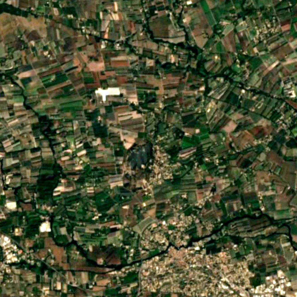 The ground above Caves of Thouzon (Sentinel-2)