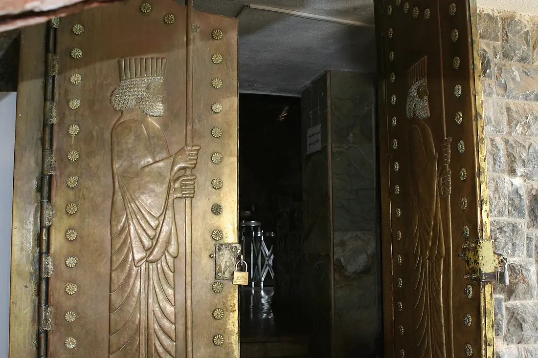 Zoroastrian temple doors opening