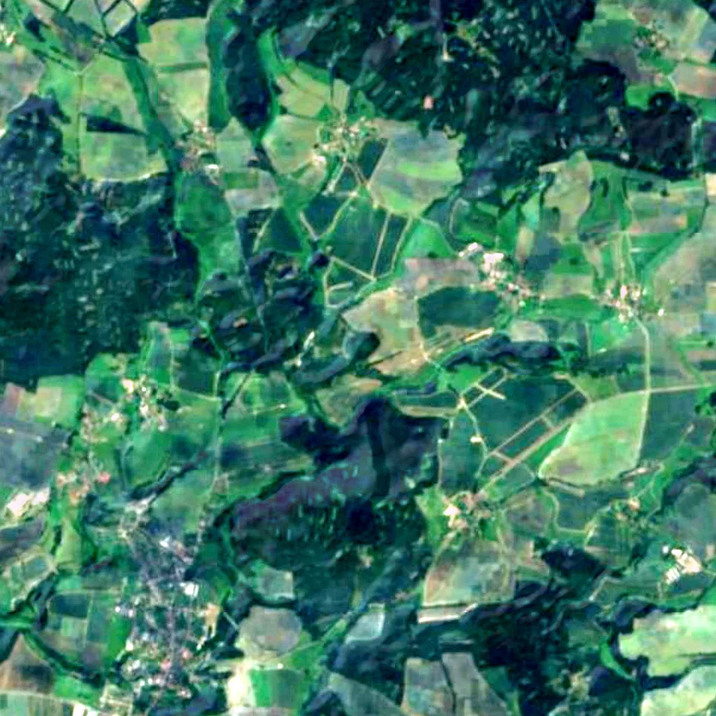 The ground above Chýnovská jeskyně (Sentinel-2)