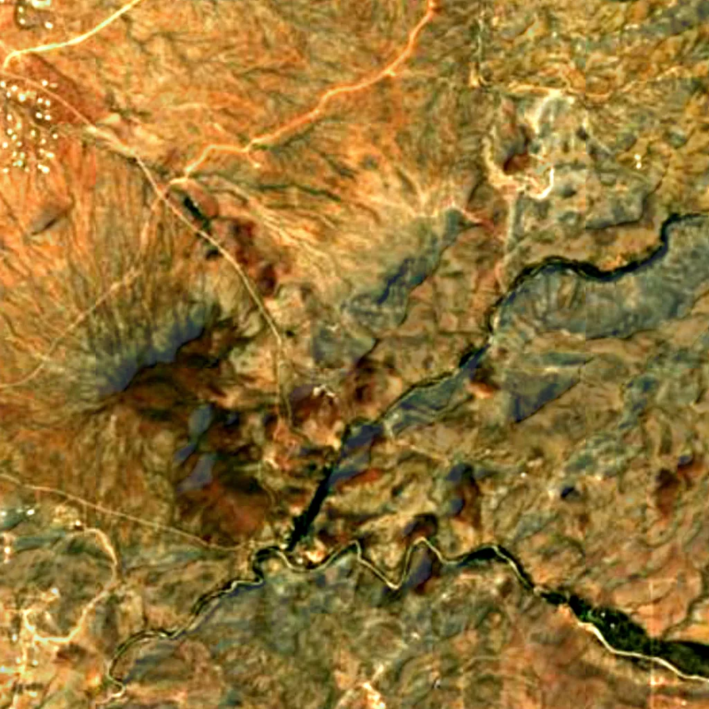 The ground above Colossal Cave (Sentinel-2)