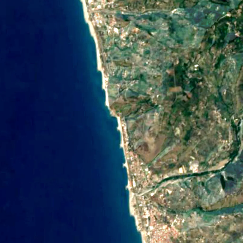 The ground above Coreca Caves (Sentinel-2)
