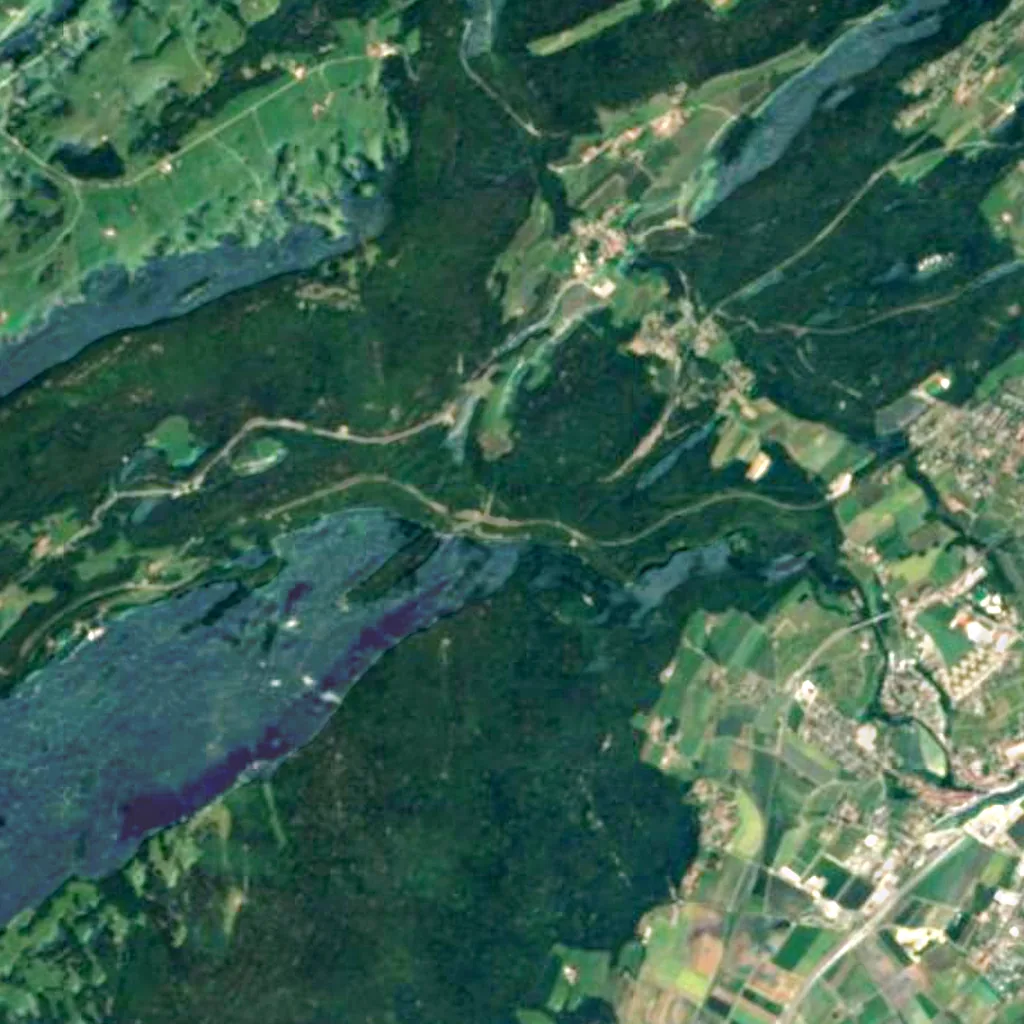 The ground above Cotencher, Palaeolithic residential cave (Sentinel-2)