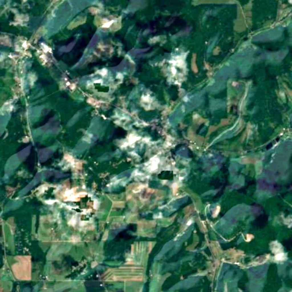 The ground above Coudersport Ice Mine (Sentinel-2)
