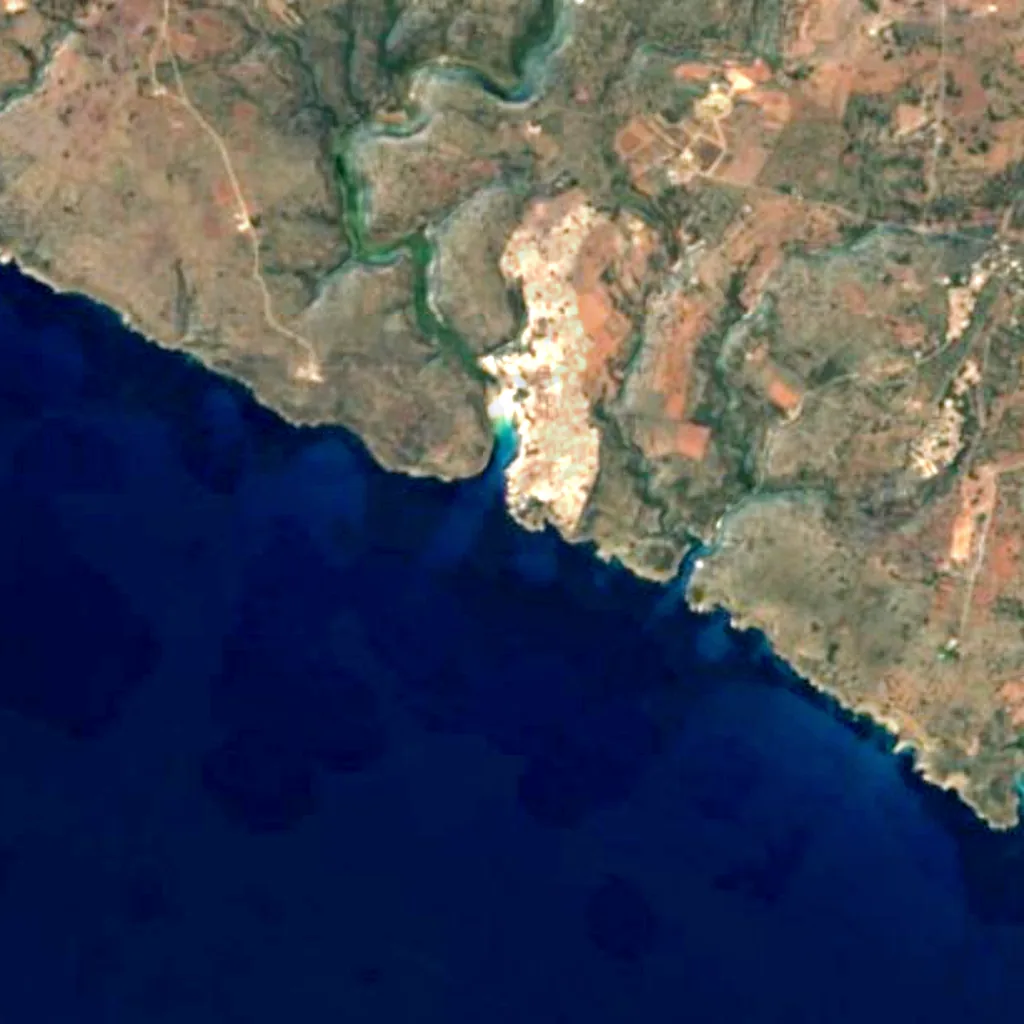 The ground above Cova d'en Xoroi (Sentinel-2)