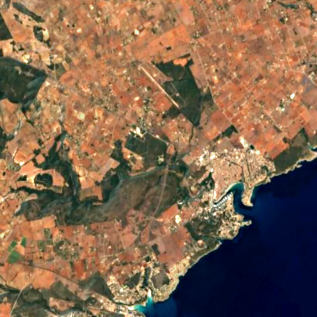 The ground above Coves dels Hams (Sentinel-2)