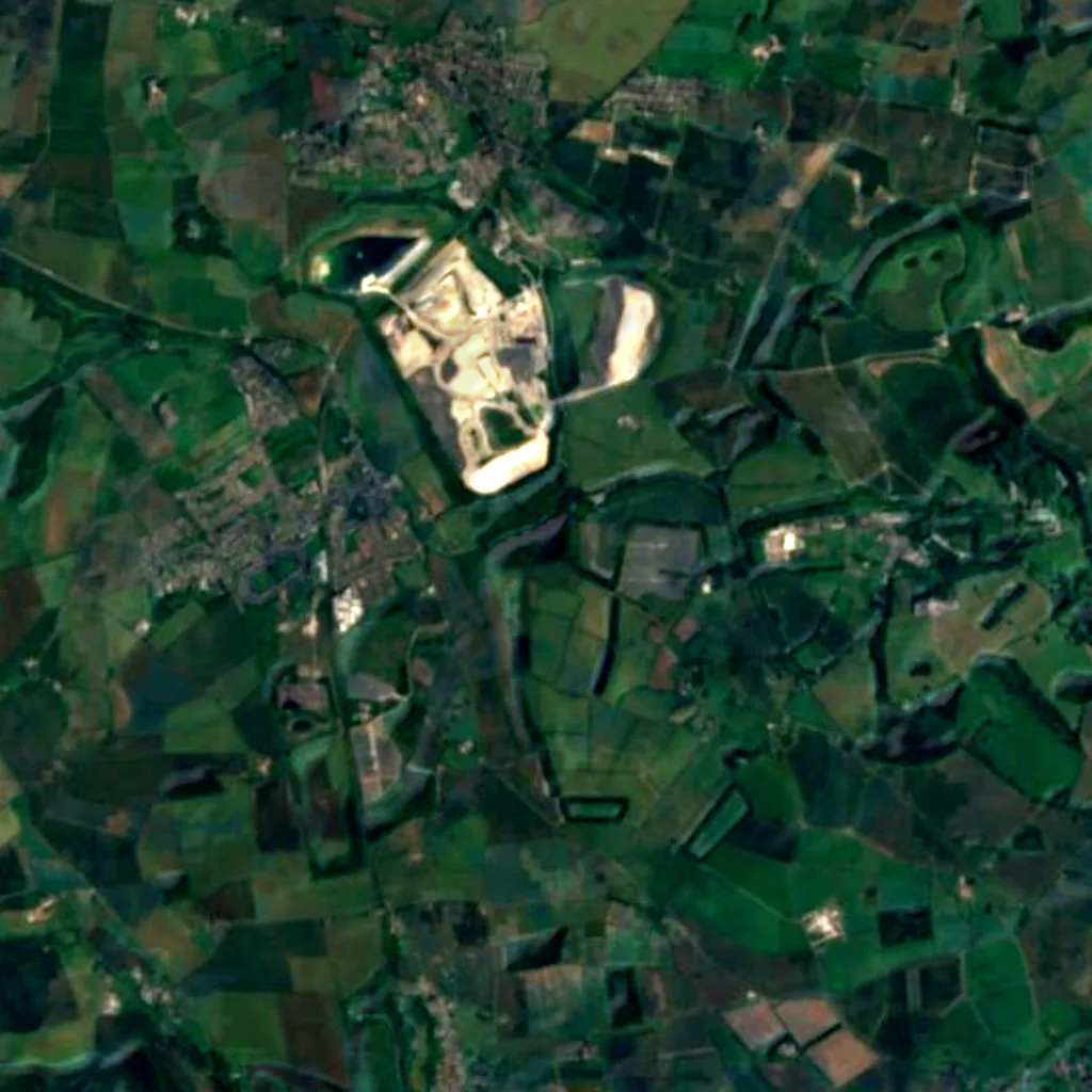 The ground above Creswell Crags (Sentinel-2)