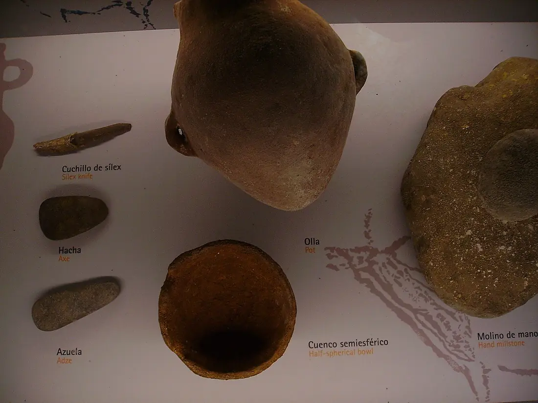 Artifacts in the cave of Nerja