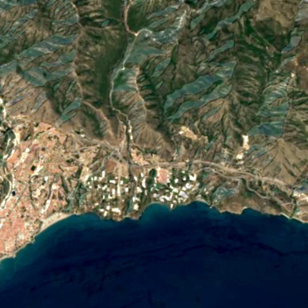 The ground above Cueva de Nerja (Sentinel-2)