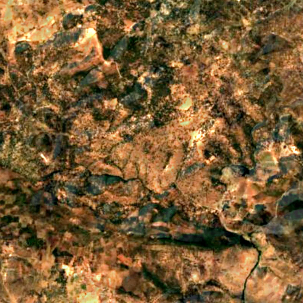 The ground above Cuevas de Fuentes de León (Sentinel-2)