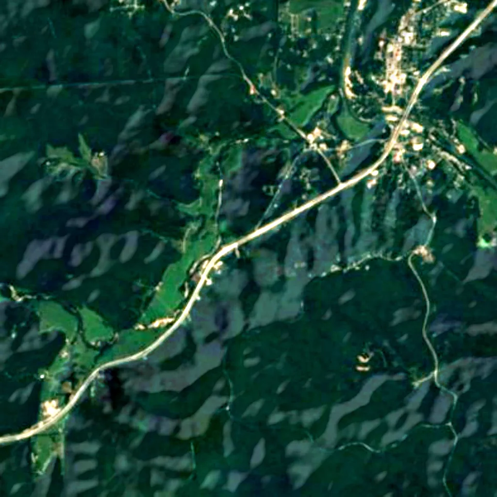 The ground above Current River Cavern (Sentinel-2)