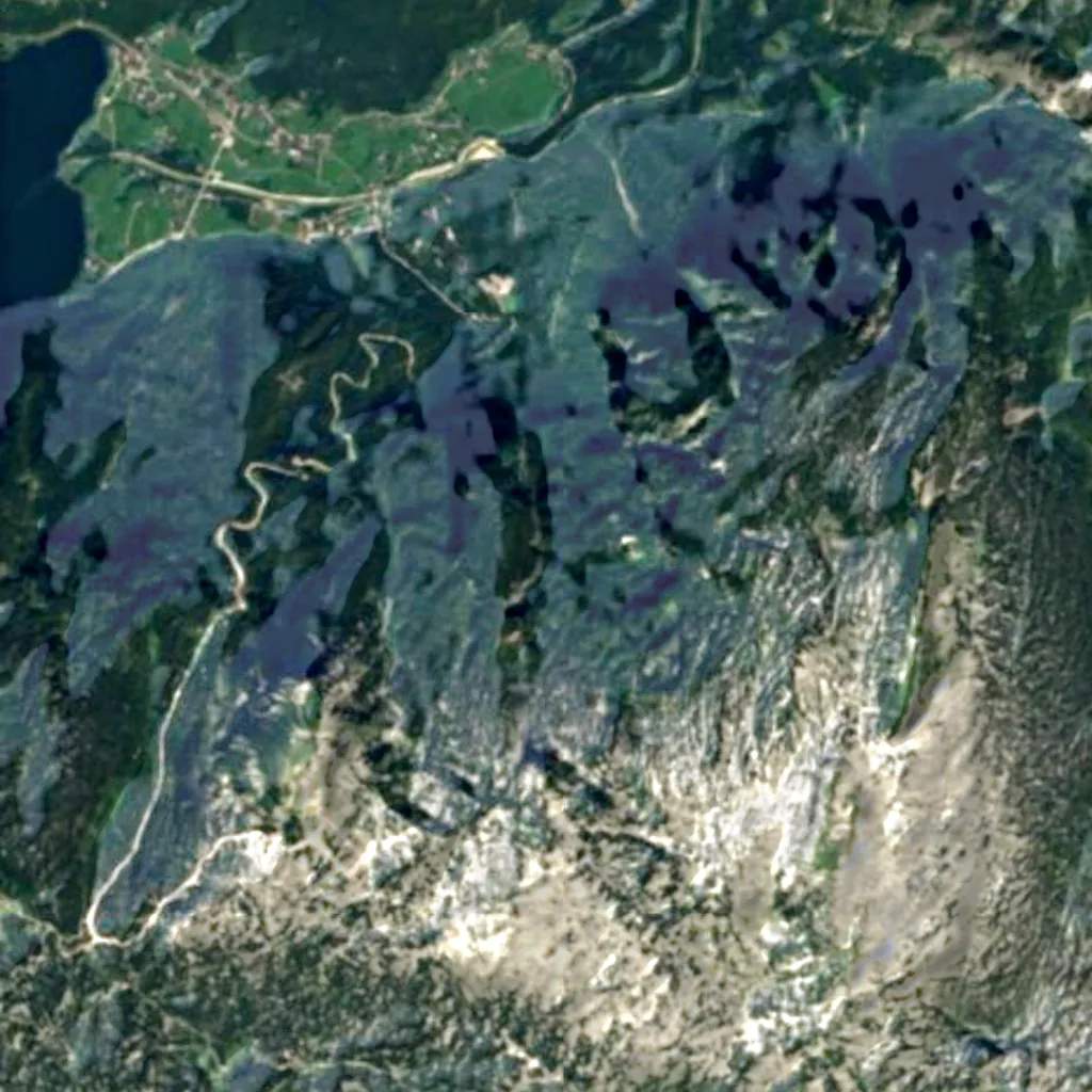 The ground above Dachstein Mammoth Cave (Sentinel-2)