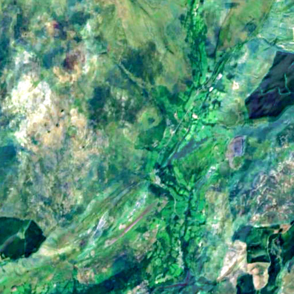 The ground above Dan yr Ogof (Sentinel-2)