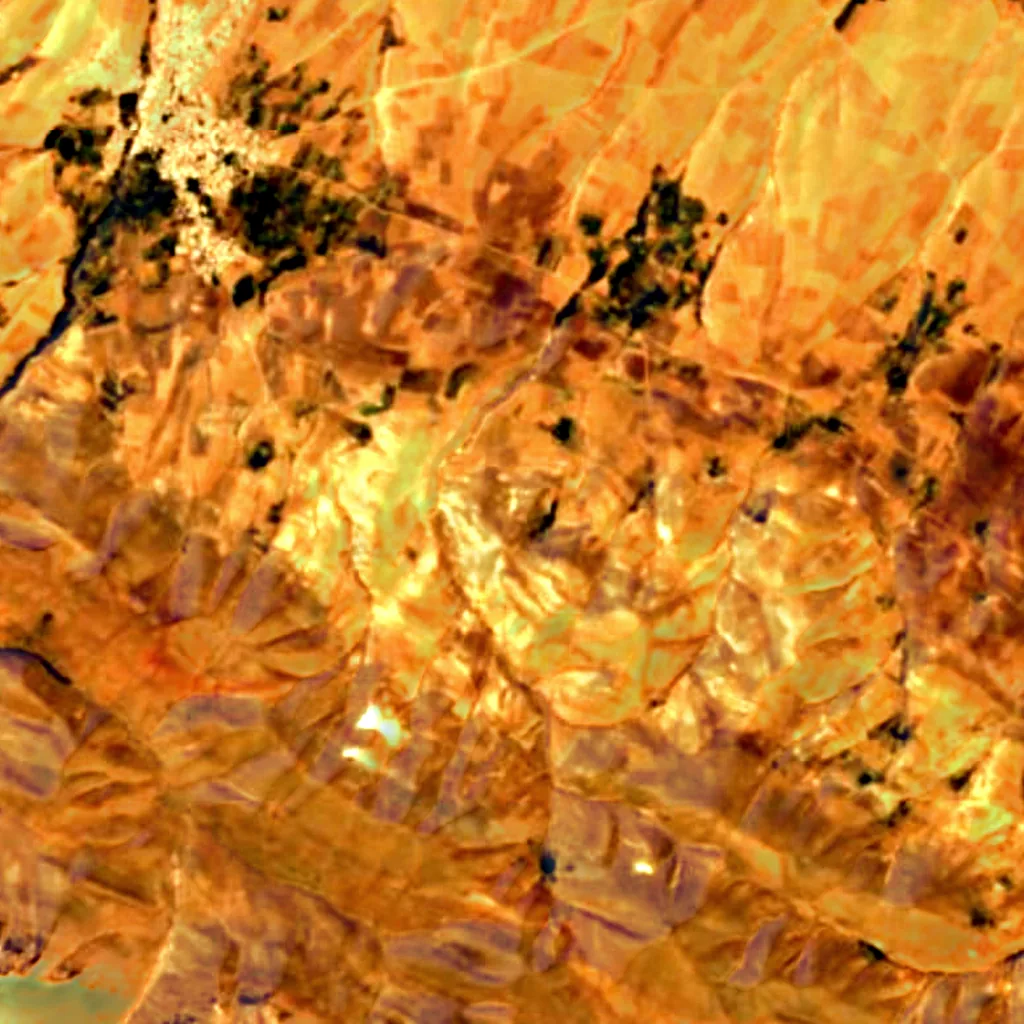 The ground above Dashkasan Temple (Sentinel-2)