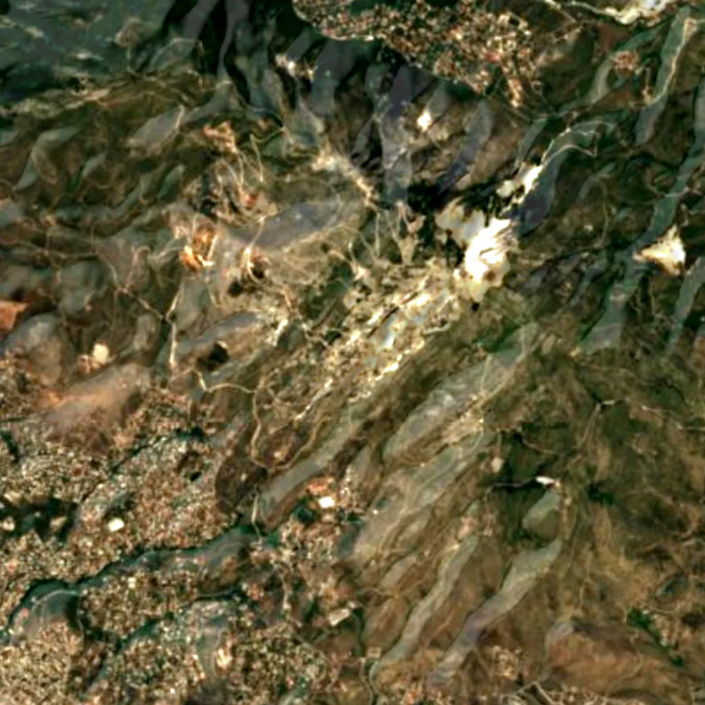 The ground above Davelis Cave (Sentinel-2)