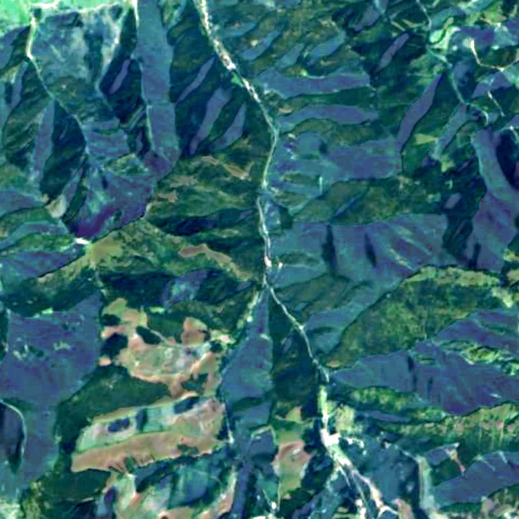 The ground above Demänovská Cave of Liberty (Sentinel-2)