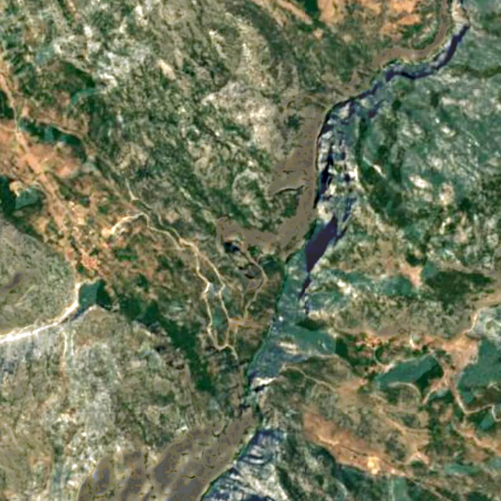 The ground above Düdensuyu Cave (Sentinel-2)