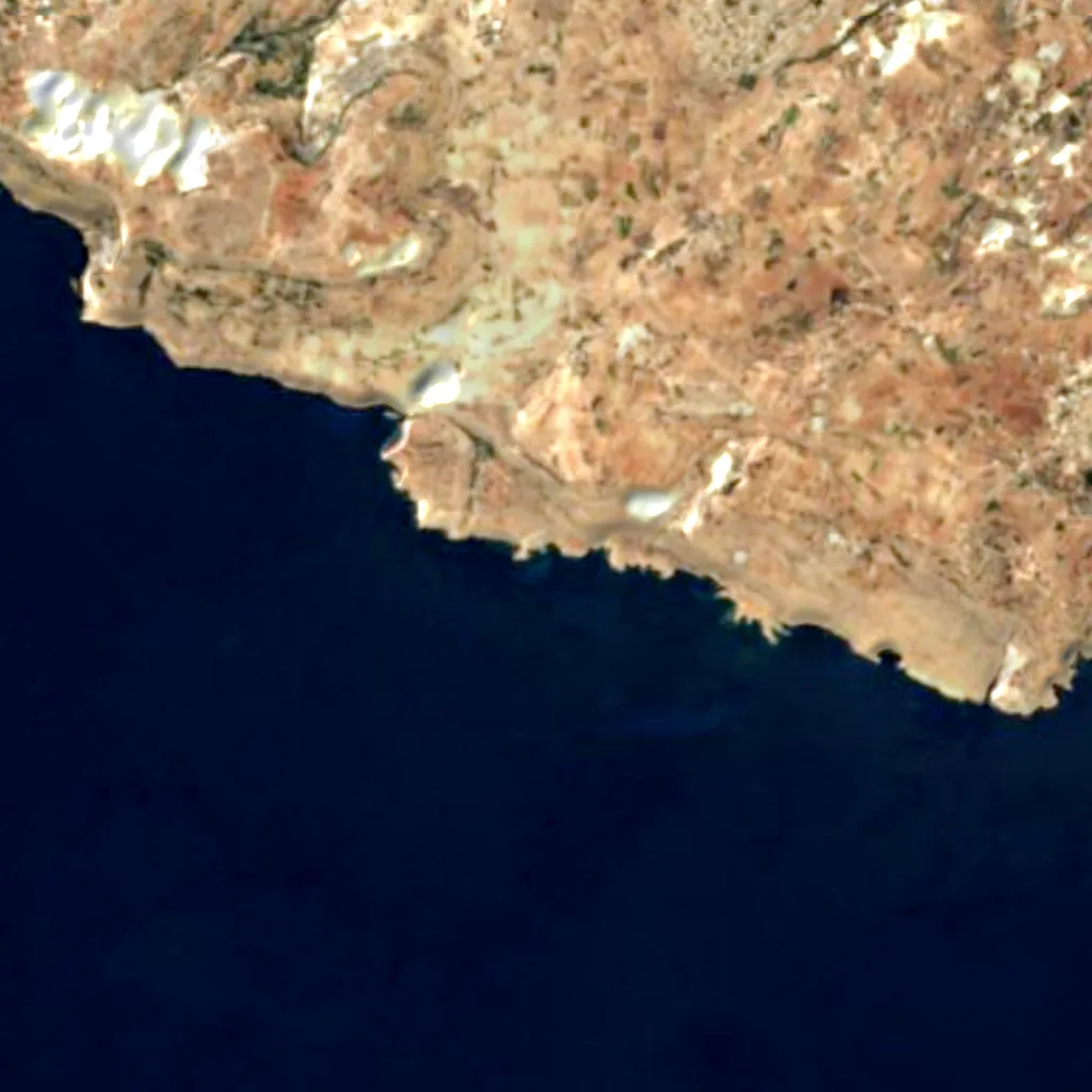 The ground above Ghar Lapsi (Sentinel-2)