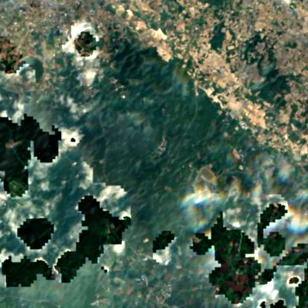 The ground above Gimnyeong Cave, Manjanggul Cave (Sentinel-2)
