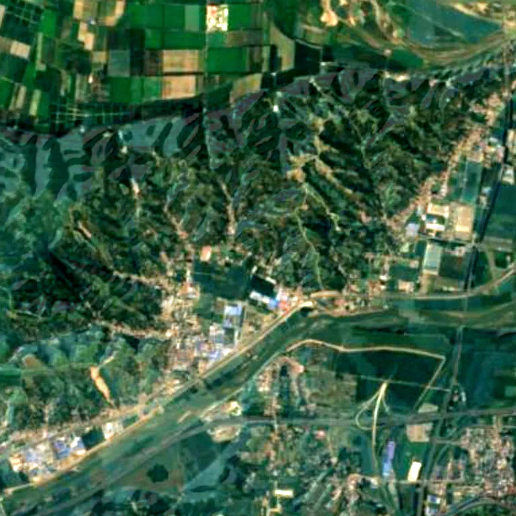 The ground above Gongxian Grottoes (Sentinel-2)