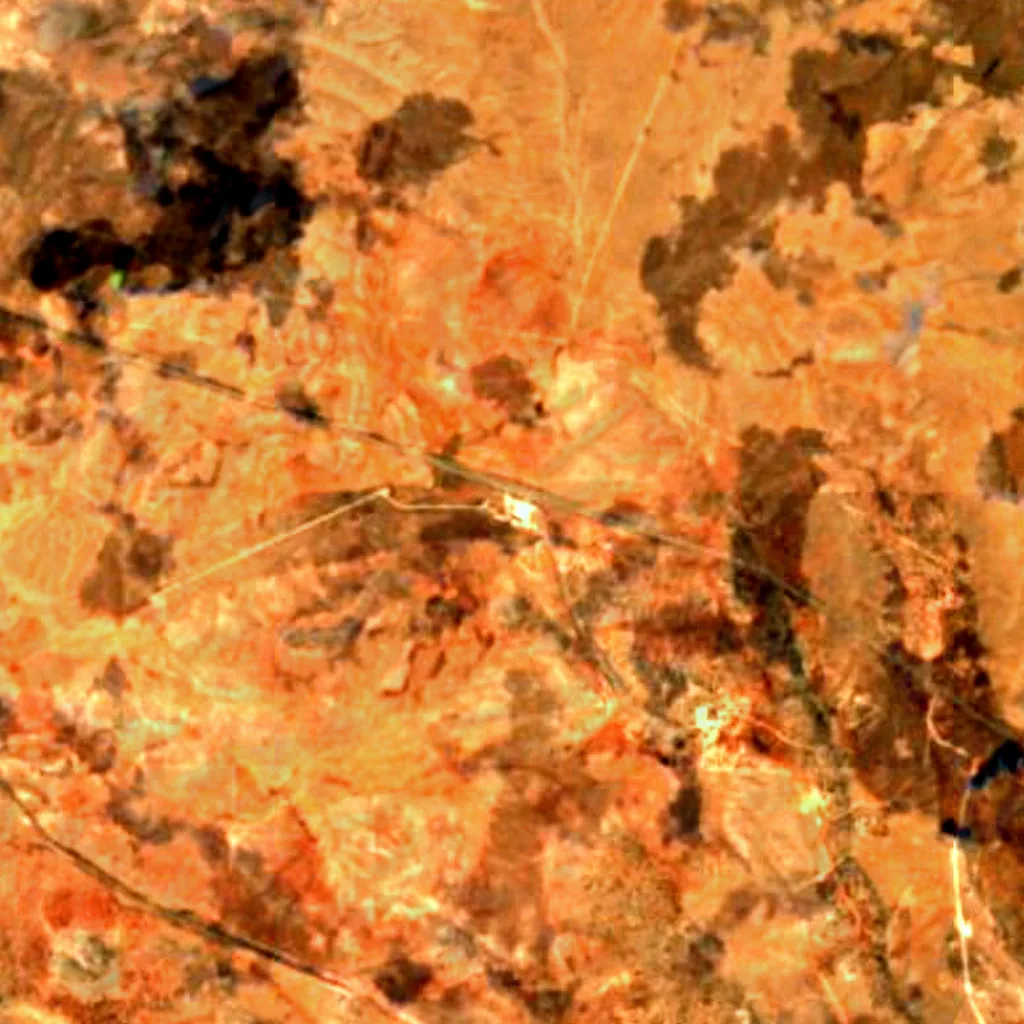 The ground above Grand Canyon Caverns (Sentinel-2)