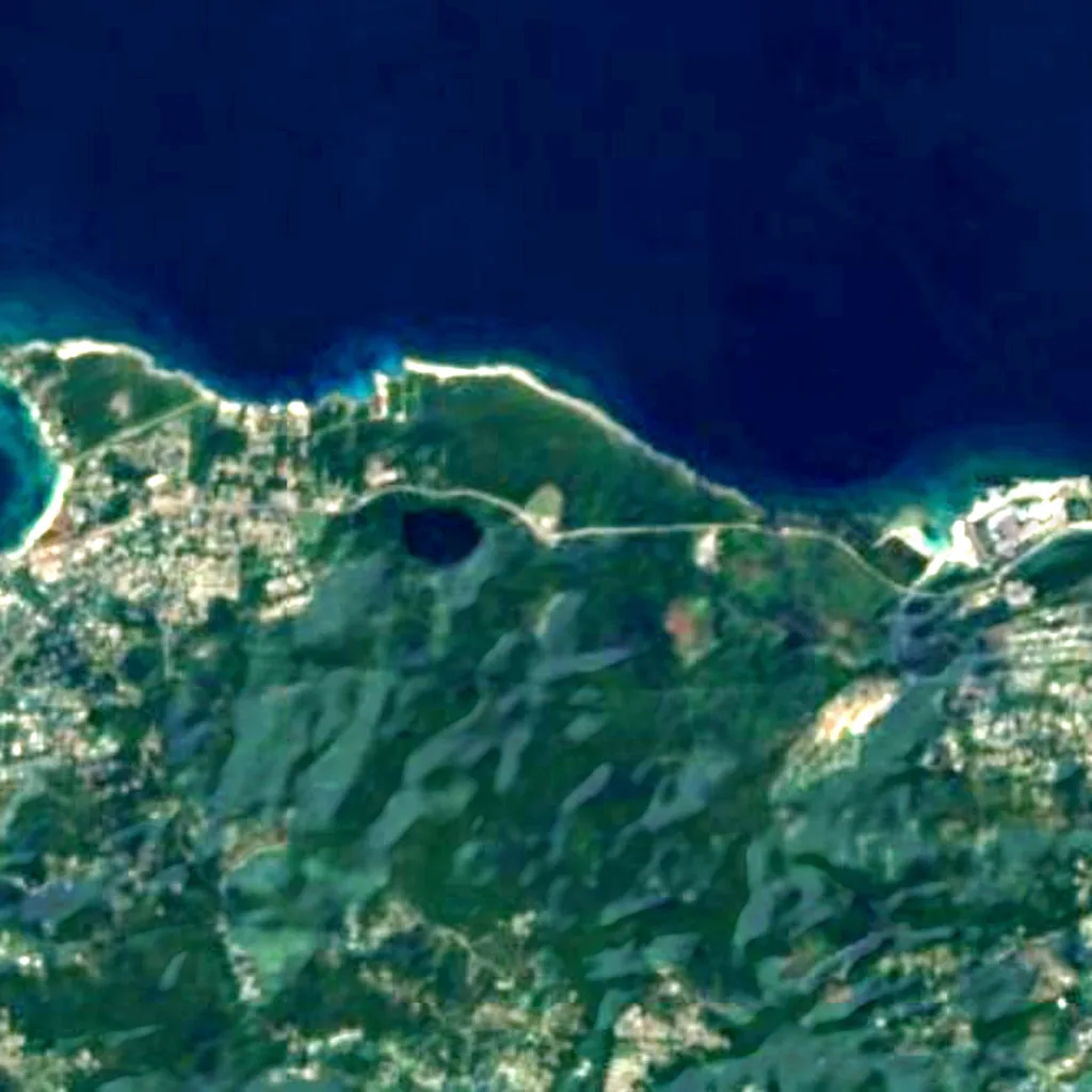 The ground above Green Grotto Caves (Sentinel-2)