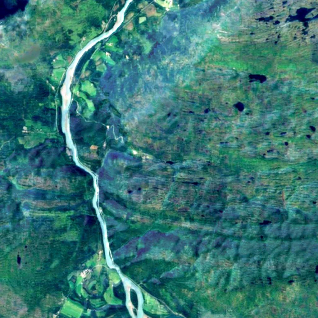The ground above Grønligrotta (Sentinel-2)