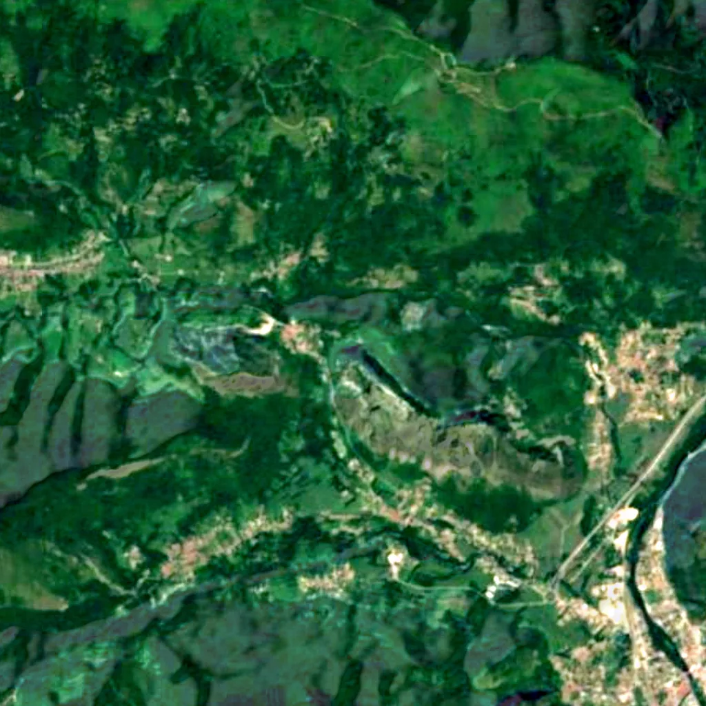 The ground above Grotte de Bédeilhac (Sentinel-2)