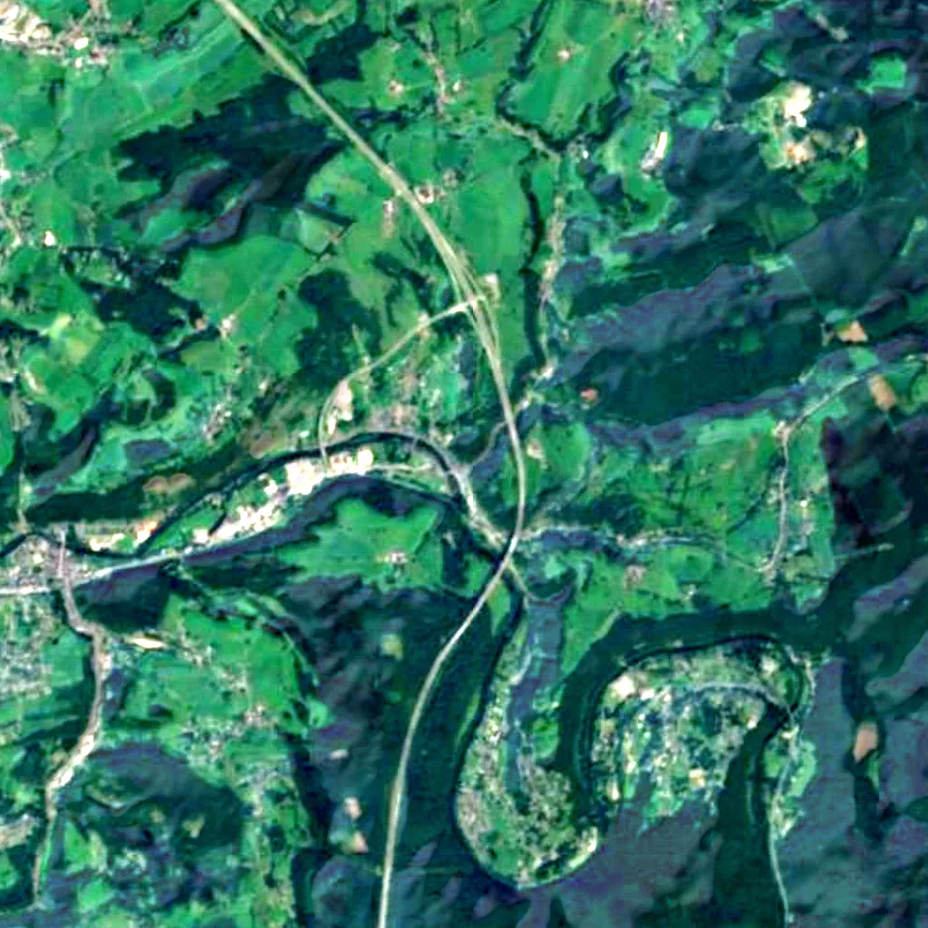 The ground above Grottes de Remouchamps (Sentinel-2)