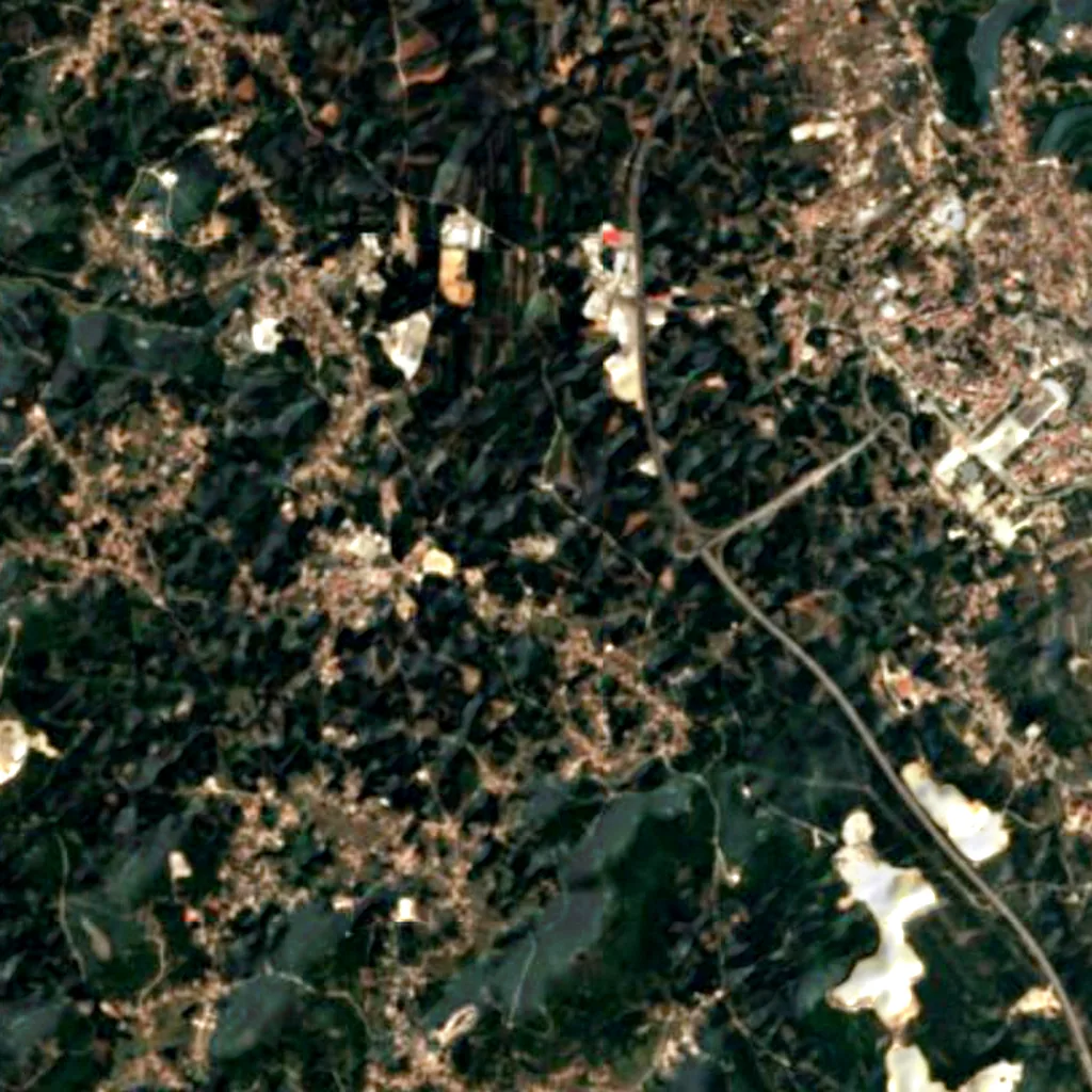 The ground above Grutas da Moeda (Sentinel-2)