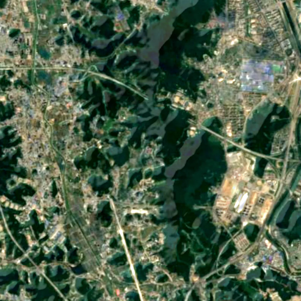 The ground above Gwangmyeong Cave (Sentinel-2)
