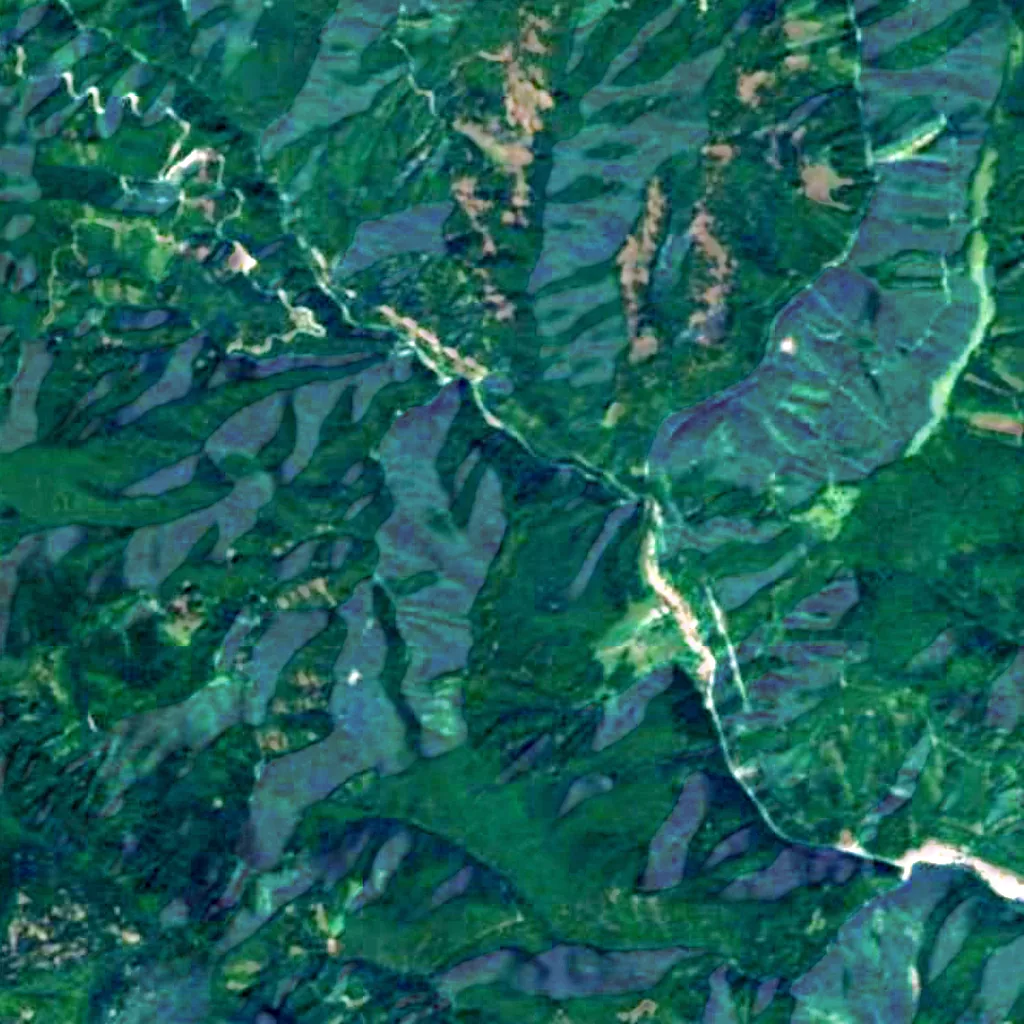 The ground above Harmanecká Cave (Sentinel-2)