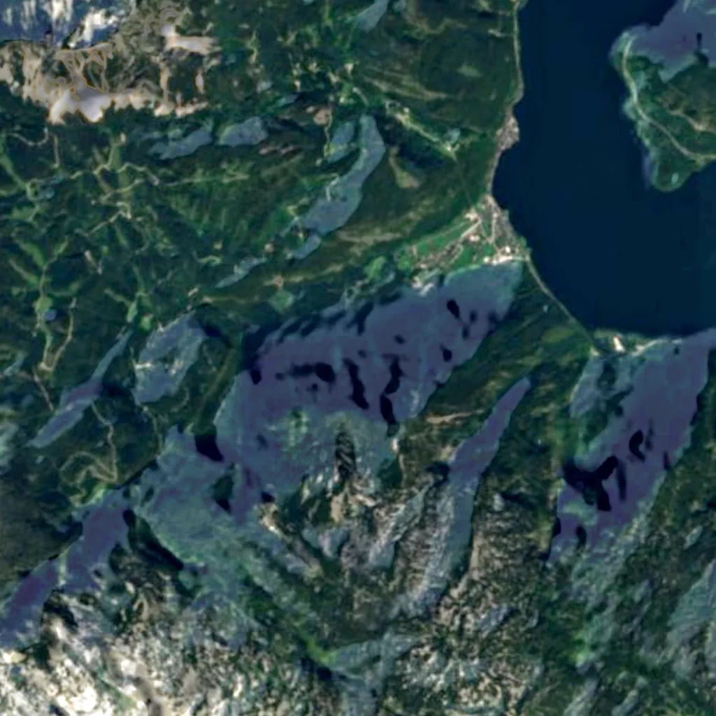 The ground above Hirlatzhöhle (Sentinel-2)